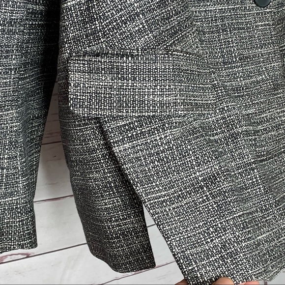 Women's Lane Bryant Black White Tweed Career Blazer Jacket Size 22 One button - Picture 10 of 11
